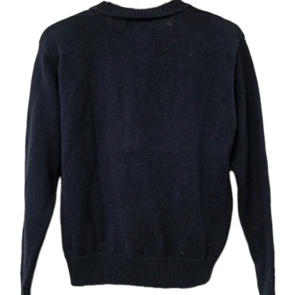 Vintage Worthington Cardigan Sweater Women's Size Small Embroidered Floral Navy - Picture 2 of 6